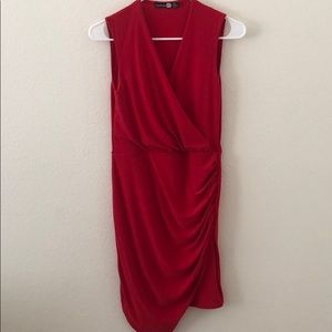 Red A line wrap dress